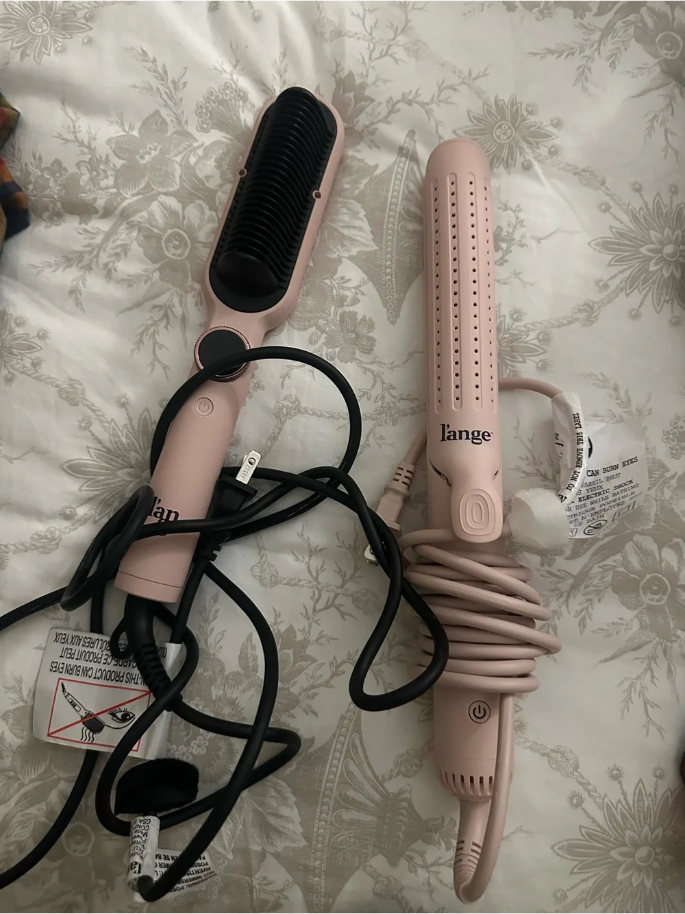 Lange Blush Pink Dual-Plate Hair Straightener and Straightening Comb